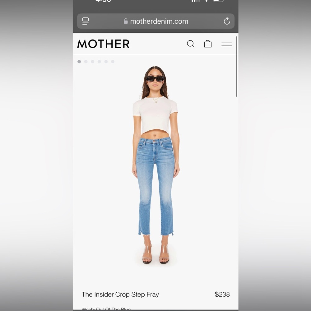 Mother The Insider Crop Step Fray